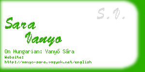 sara vanyo business card